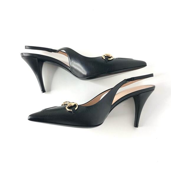 NIB Gucci Horsebit Slingback 100mm Pointed Toe Pumps 39 - Picture 5 of 10